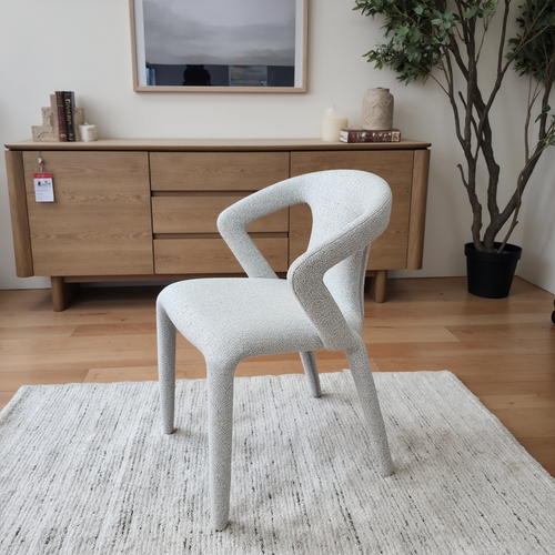 Matteo Upholstered Dining Chair In Salt & Pepper