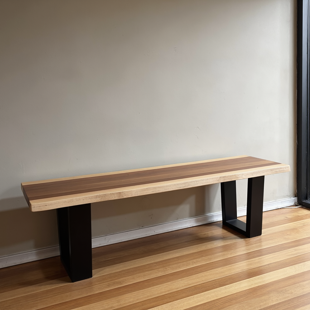 Highland 210cm long bench seat in blackwood