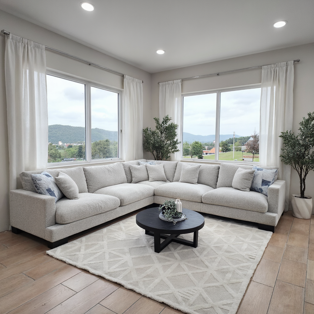 Quintin Cloud Soft Corner Lounge In Salt & Pepper