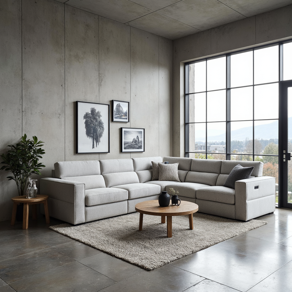 Fairmont Left Corner Sofa Bed With Electric Recliner In Light Grey