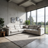 Fairmont Left Corner Sofa Bed With Electric Recliner In Light Grey
