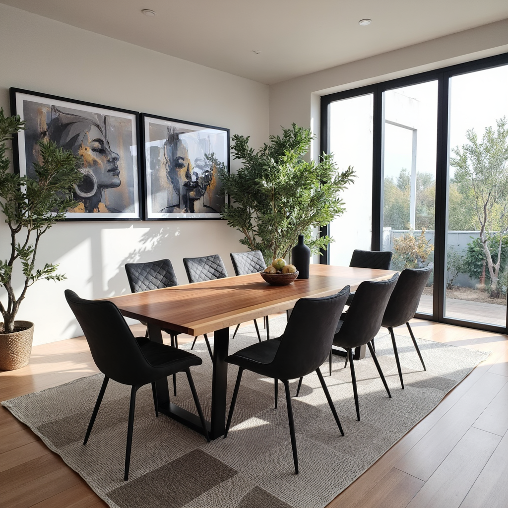 Highland Blackwood 9 Piece Dining Package