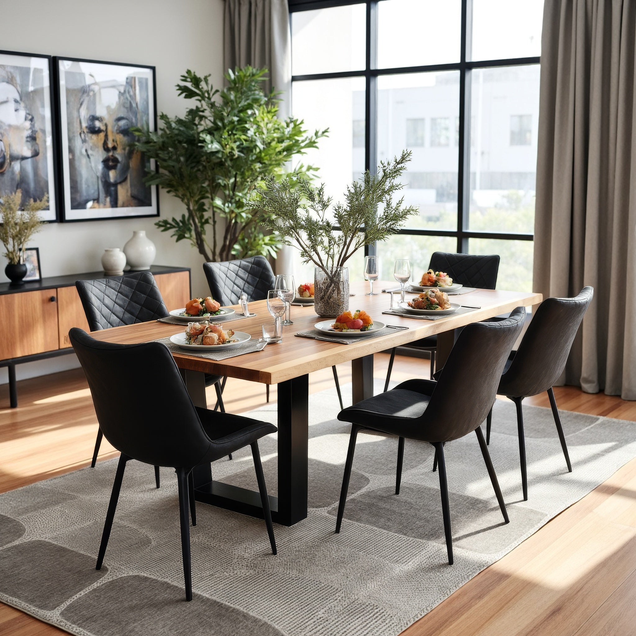 Highland Blackwood 7 Piece Dining Package