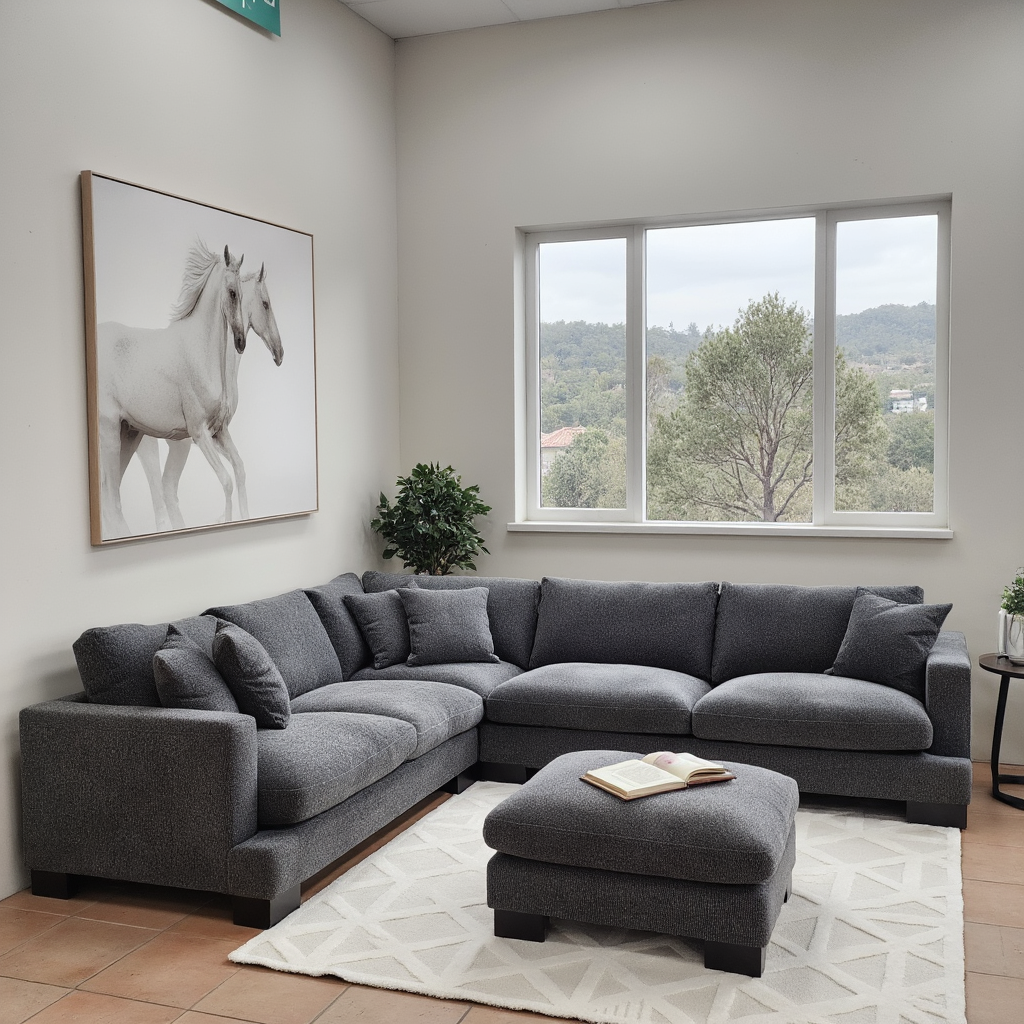 Quintin Cloud Soft Corner Lounge In Charcoal