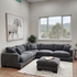 Quintin Cloud Soft Corner Lounge In Charcoal