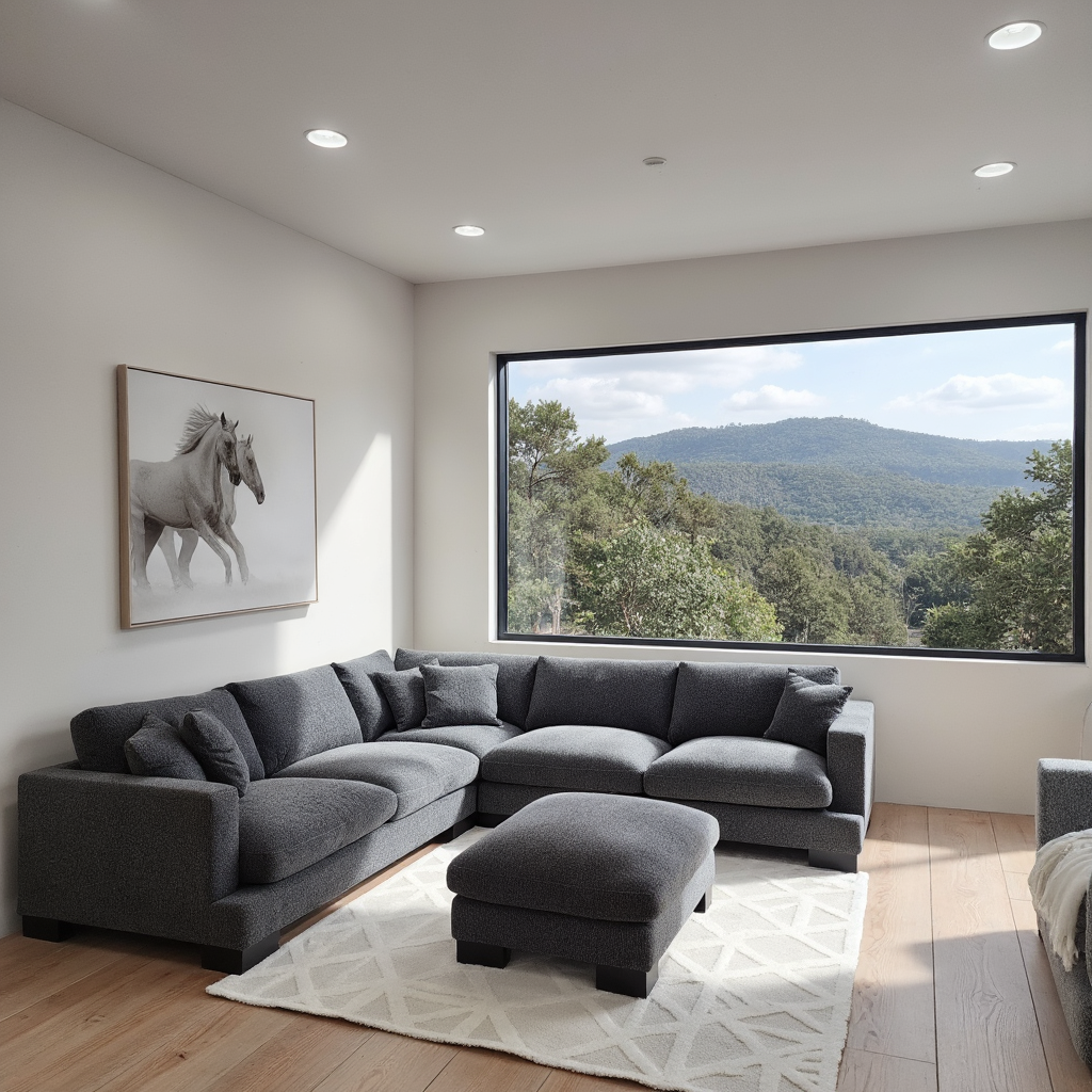 Quintin Cloud Soft Corner Lounge In Charcoal