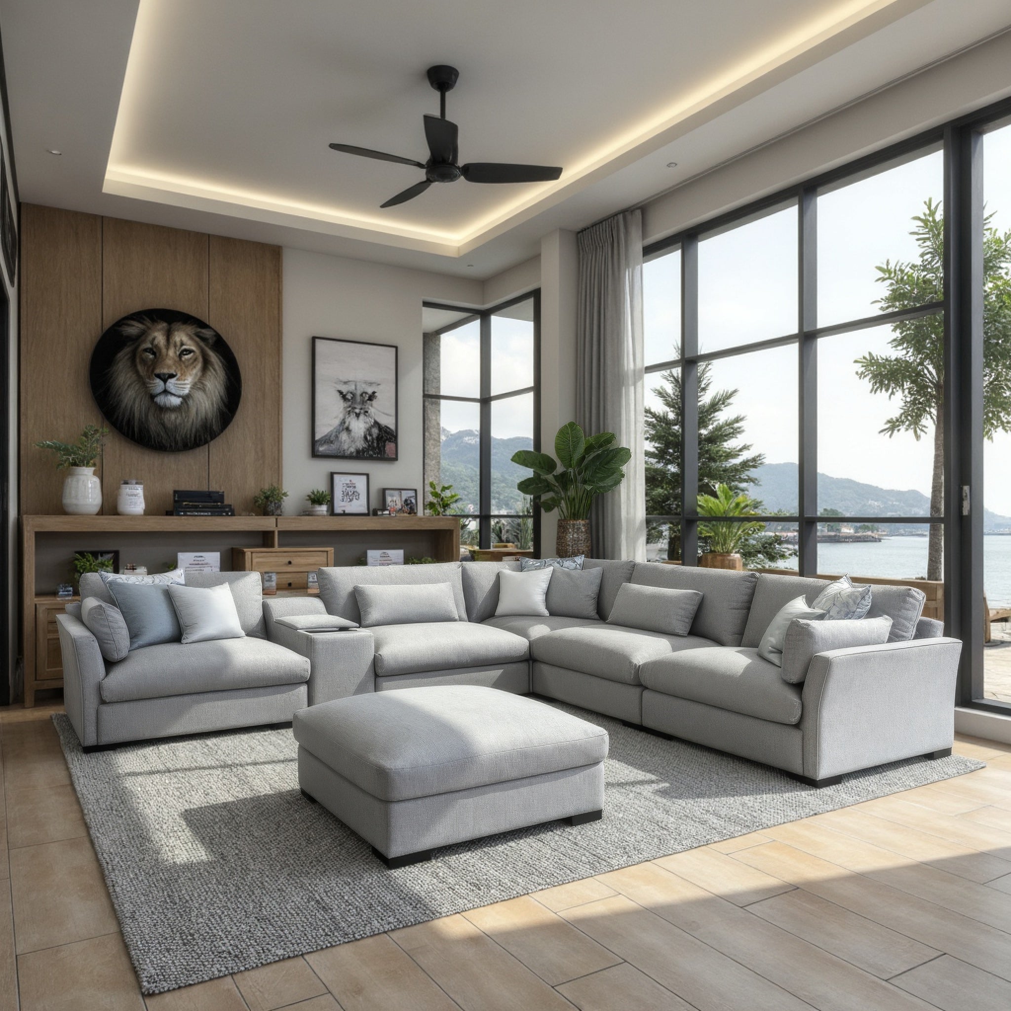 Emerson 6 Piece Modular In Light Grey