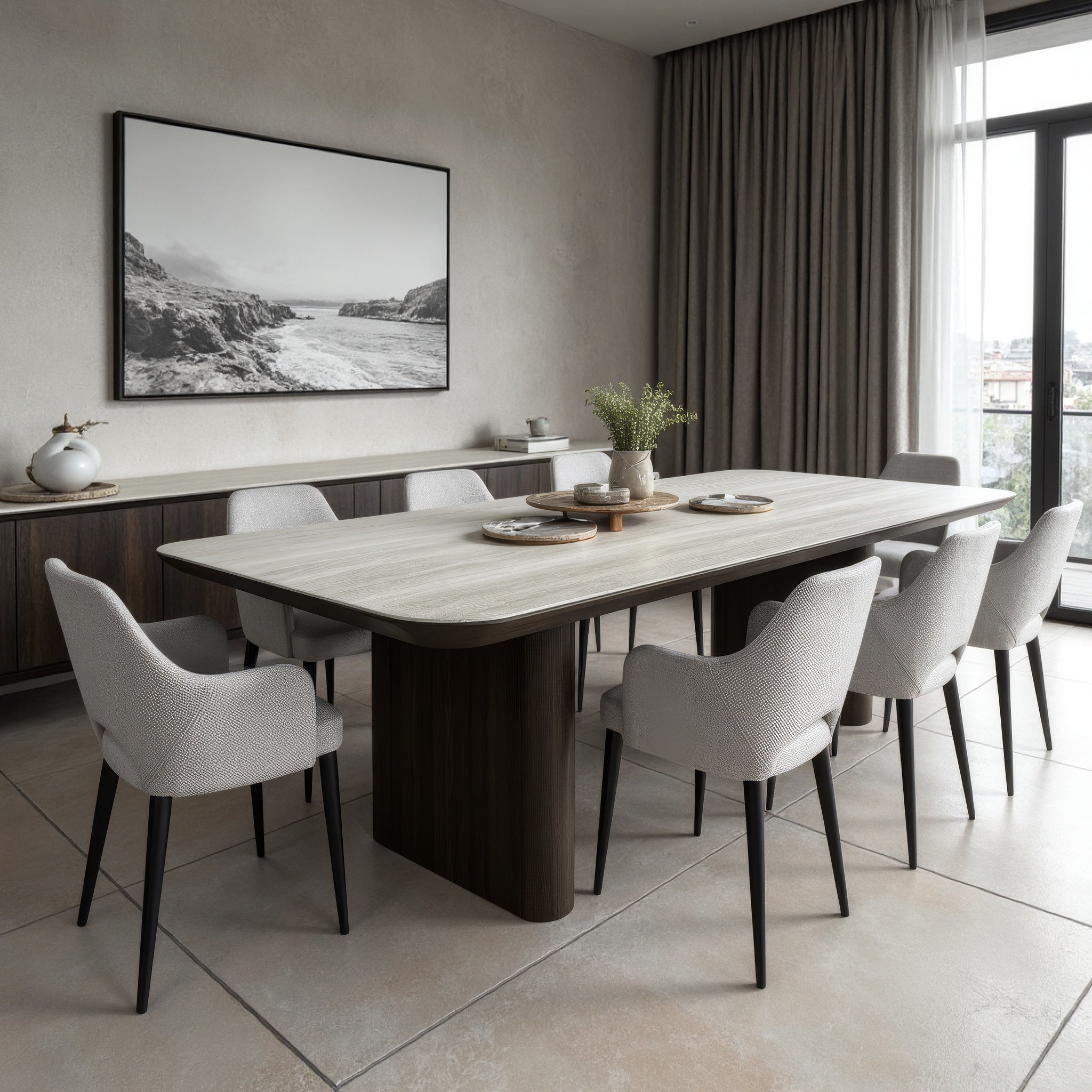 Capri 9 Piece 2.4m dining setting With 8 Chairs