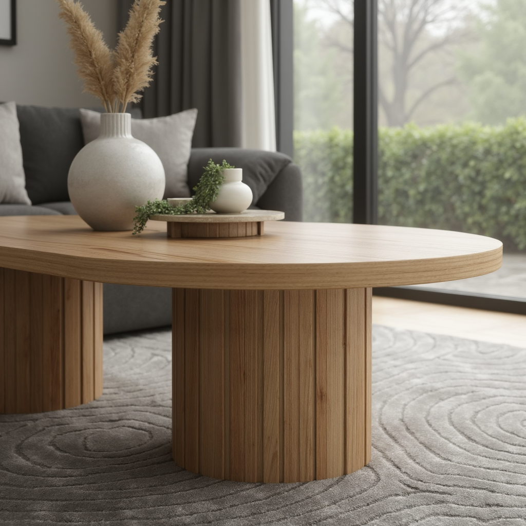 Morocco Oval Coffee Table In Natural Australian Messmate