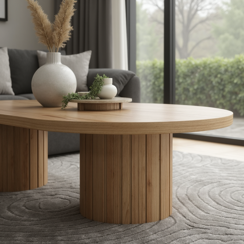 Morocco Oval Coffee Table In Natural Australian Messmate