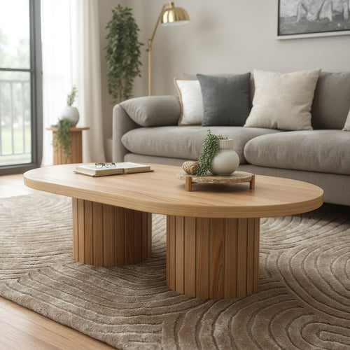 Morocco Oval Coffee Table In Natural Australian Messmate