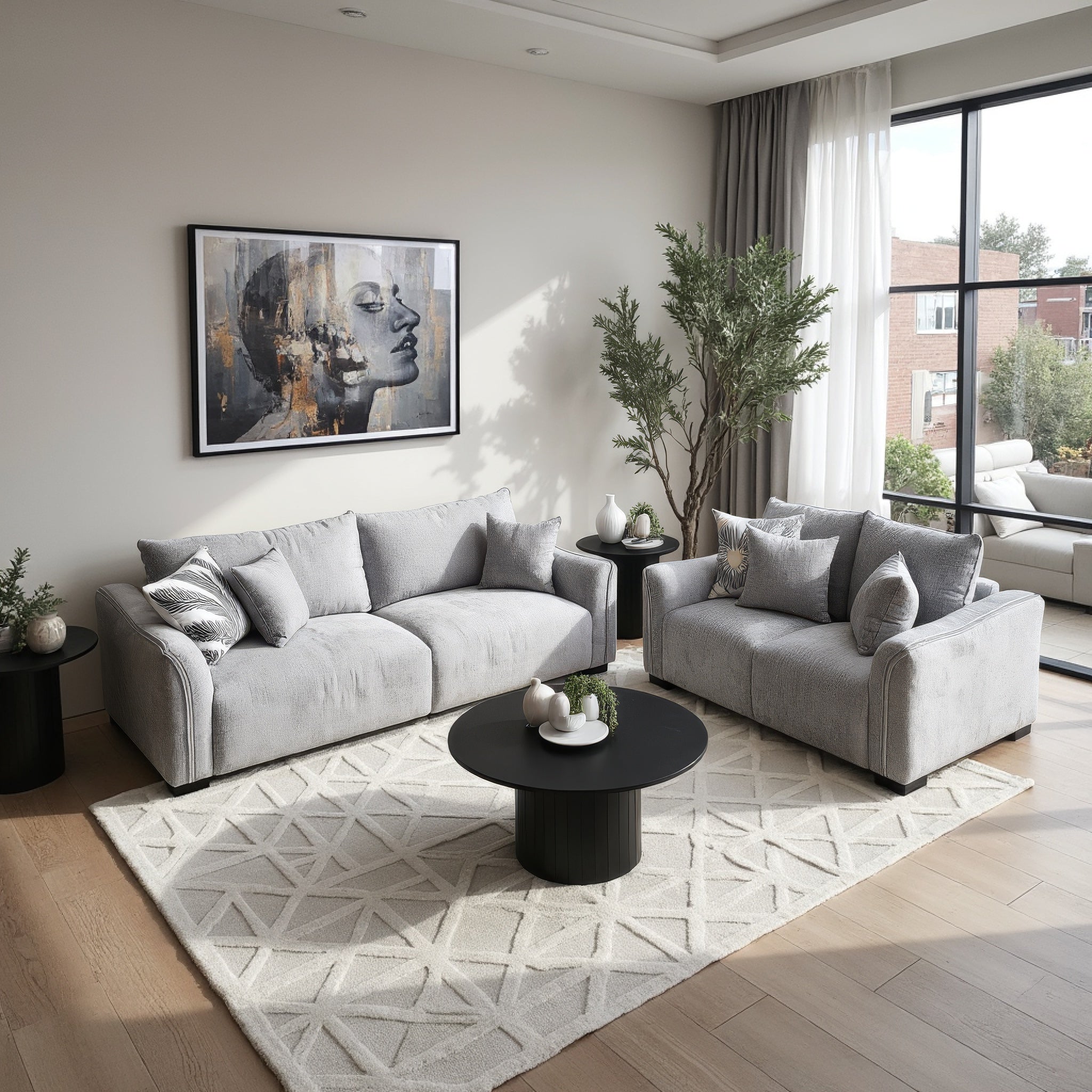 Regal 3+2 Sofa Pair in Oyster Grey