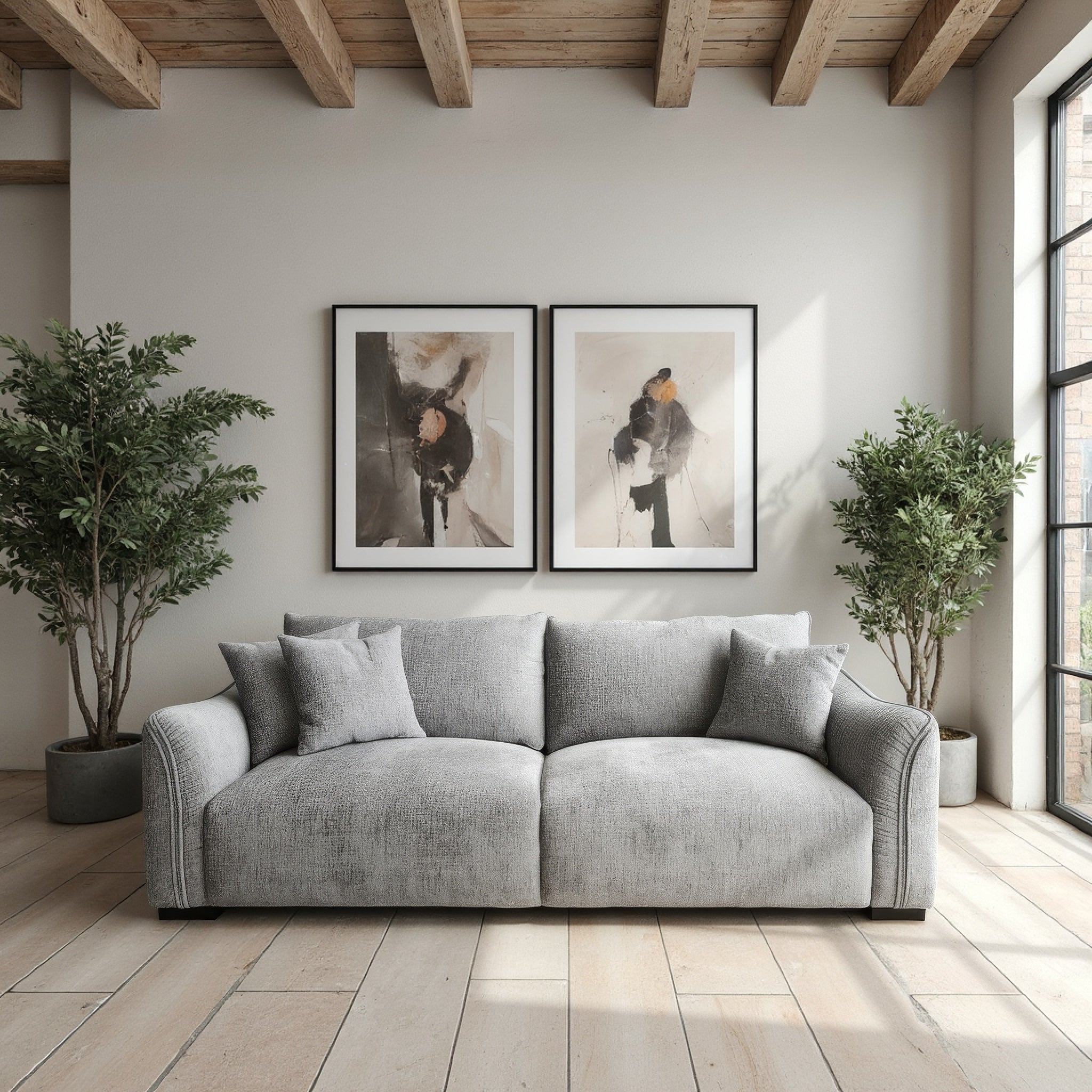 Regal 3+2 Sofa Pair in Oyster Grey