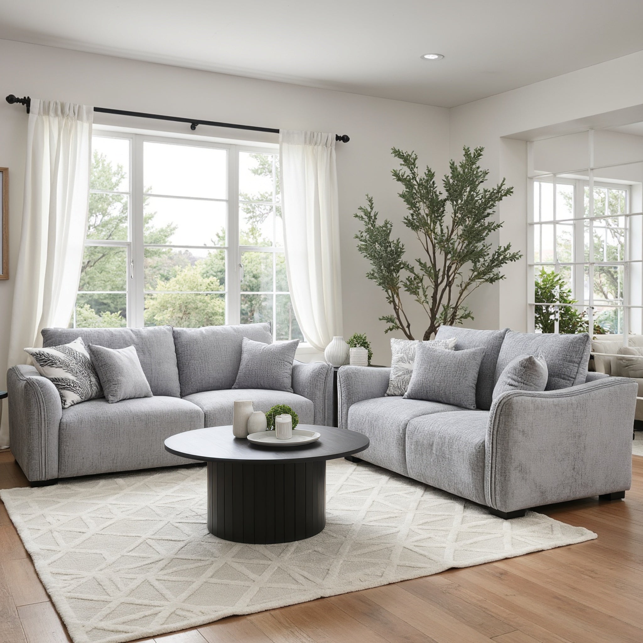 Regal 3+2 Sofa Pair in Oyster Grey