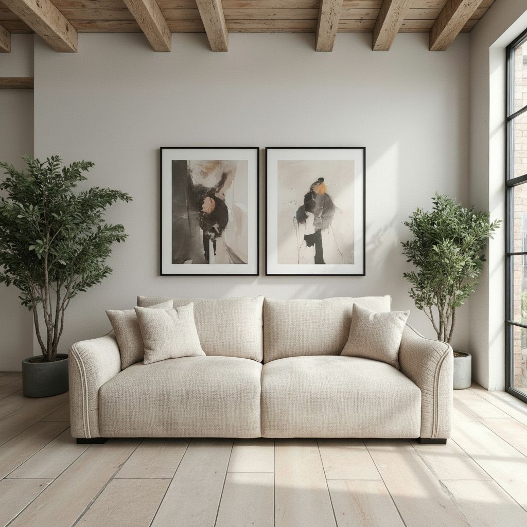 Regal 3+2 Sofa Pair in Natural Almond