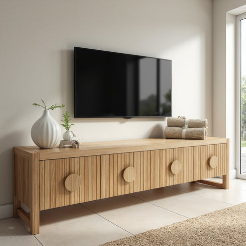 Morocco 220cm TV Unit In Natural Australian Messmate