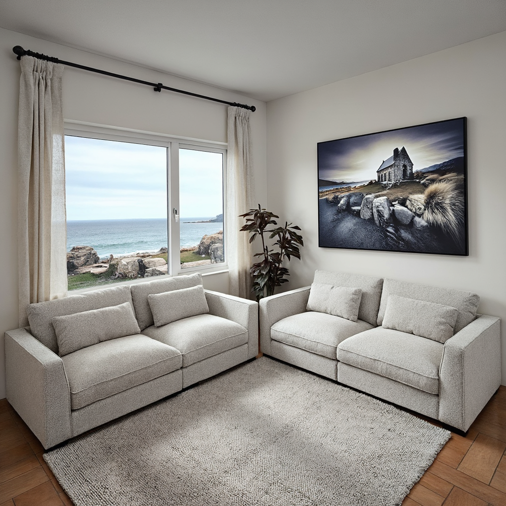 Justine 4+2 Seater Sofa Pair in Salt & Pepper