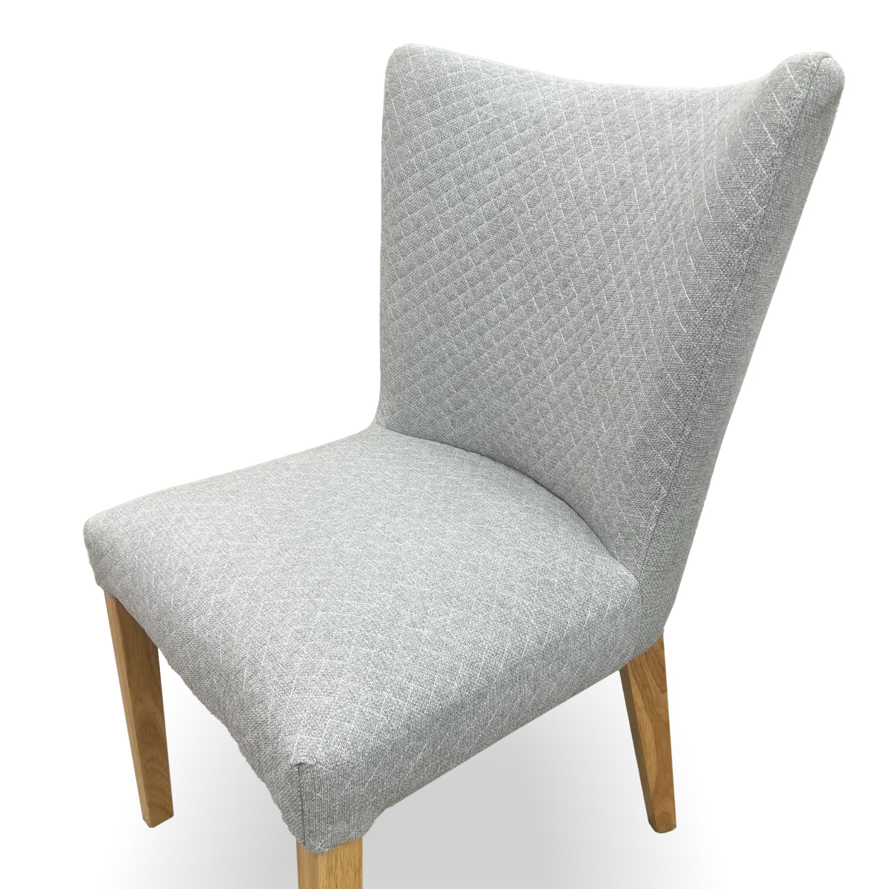 Tobago Upholstered Chair in Light Grey With Natural Leg