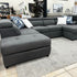 Bronte Right Chaise with sofabed in grey