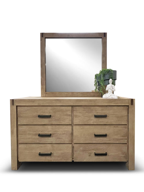 Crystalbrook dressing table inc mirror in acacia timber