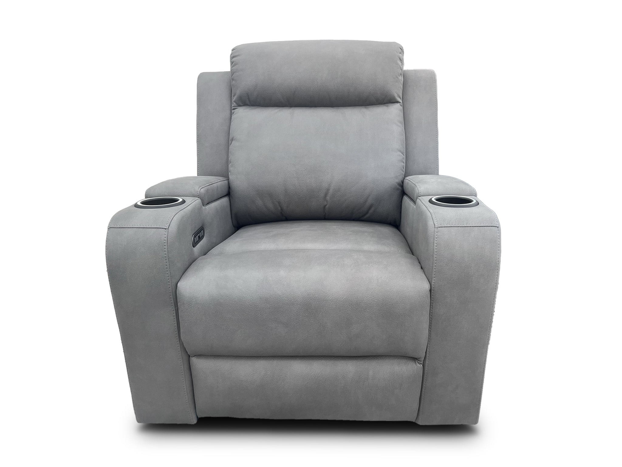 Cleo single electric recliner with dual electric recliners in gunmetal