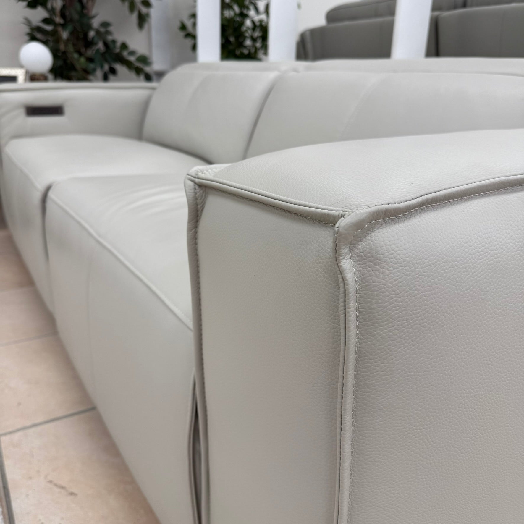 Xander 2 Seater With Electrics In 100% Premium Grey Leather