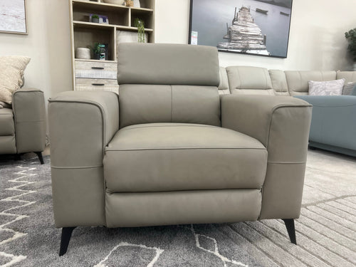 Luisa Electric Recliner Chair In Taupe Grey