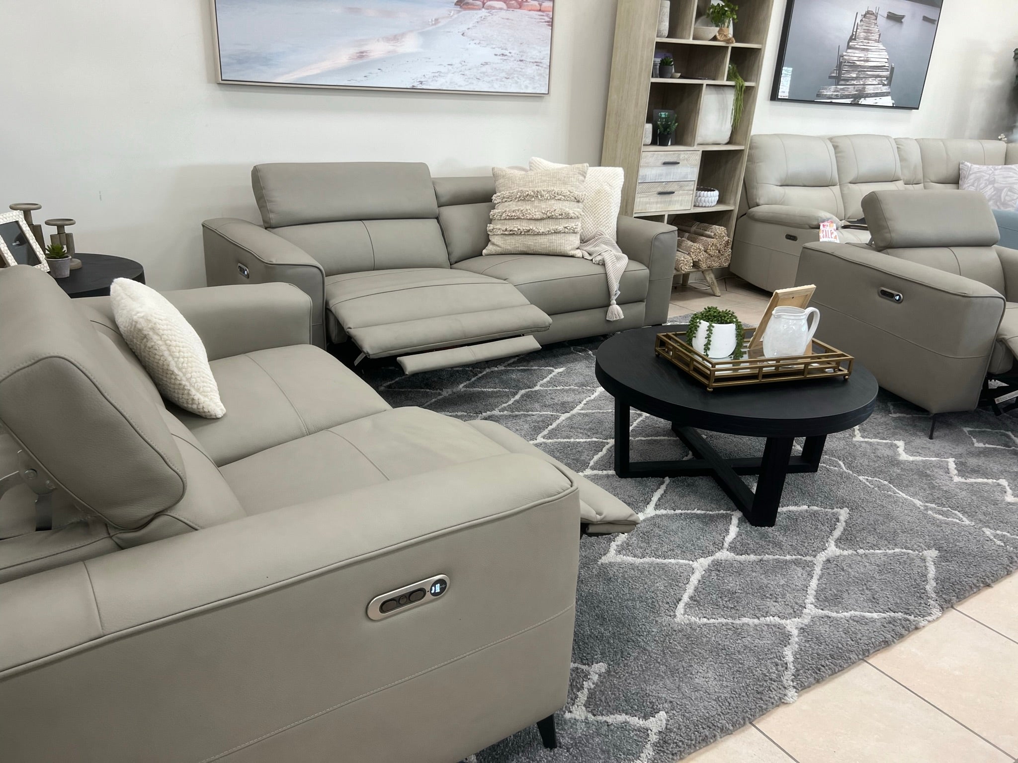 Luisa 3 Seater Recliner In Taupe Grey