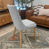 Milano Dining Chair In Light Grey With Oak Leg