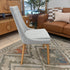 Milano Dining Chair In Light Grey With Oak Leg