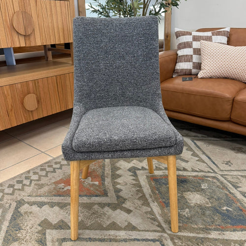 Milano Dining Chair In Dark Grey With Oak Leg