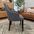 Clinton Dining Chair In Dark Grey With Black Leg