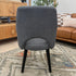 Clinton Dining Chair In Dark Grey With Black Leg