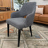 Clinton Dining Chair In Dark Grey With Black Leg