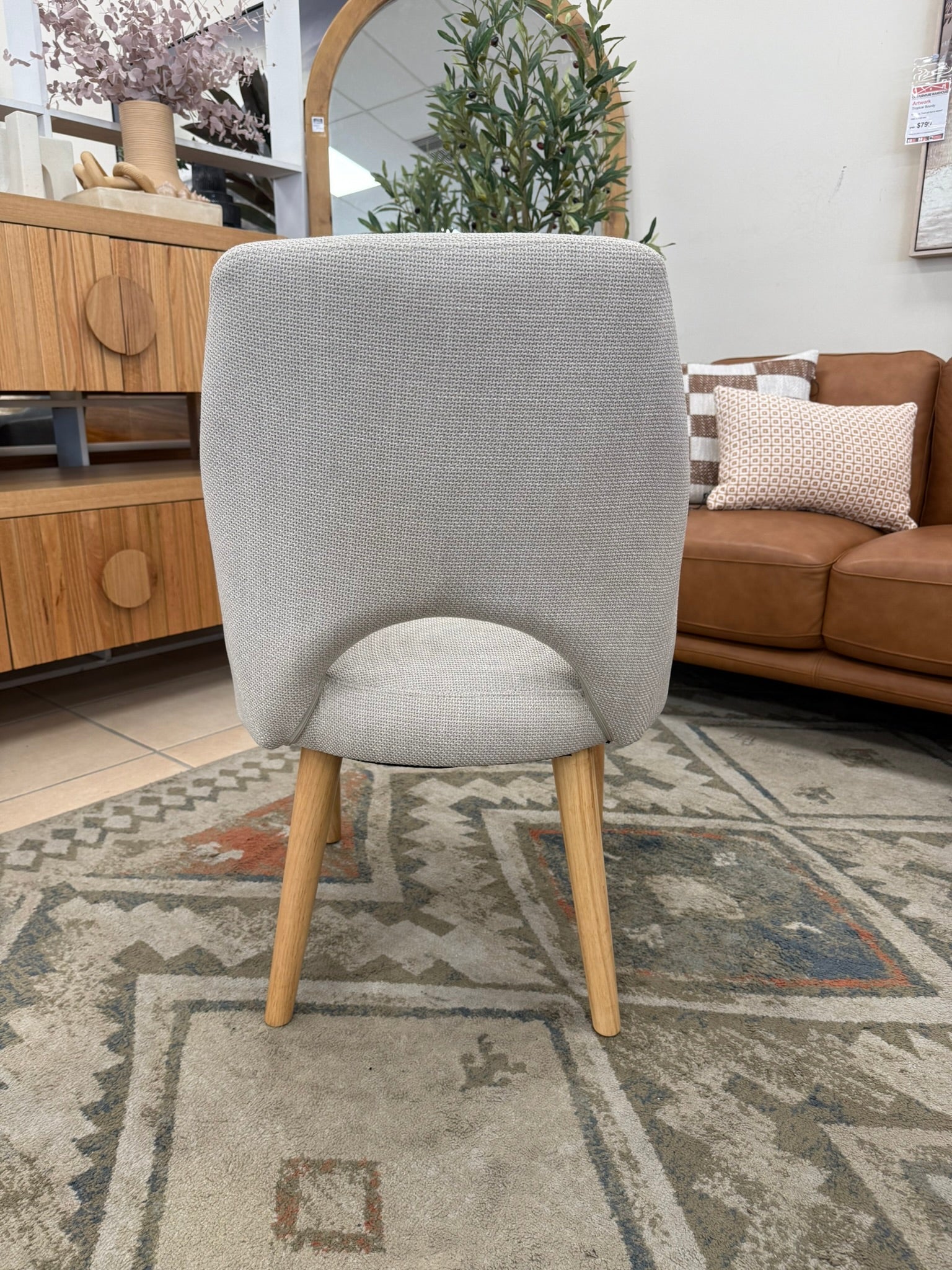 Clinton Dining Chair In Natural With Oak Leg