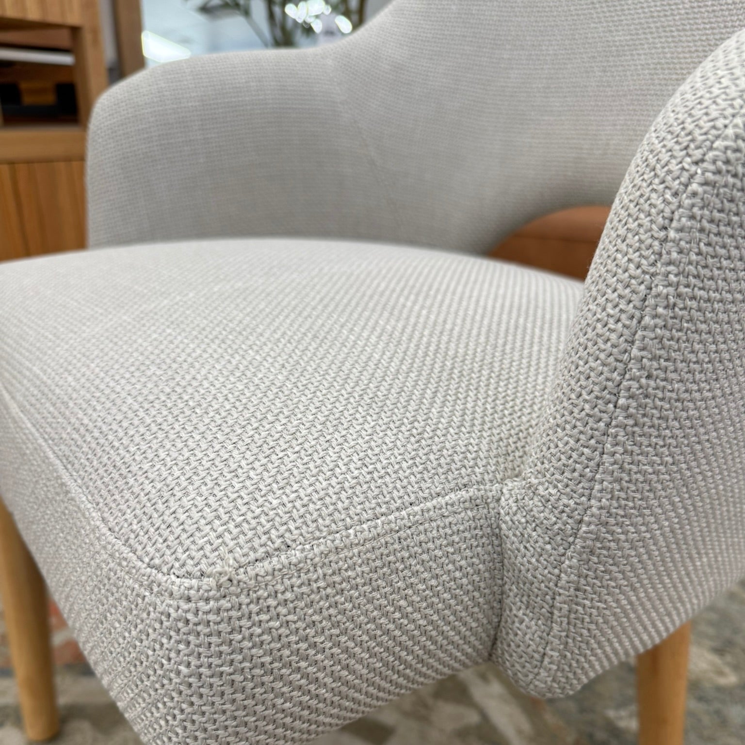 Clinton Dining Chair In Natural With Oak Leg