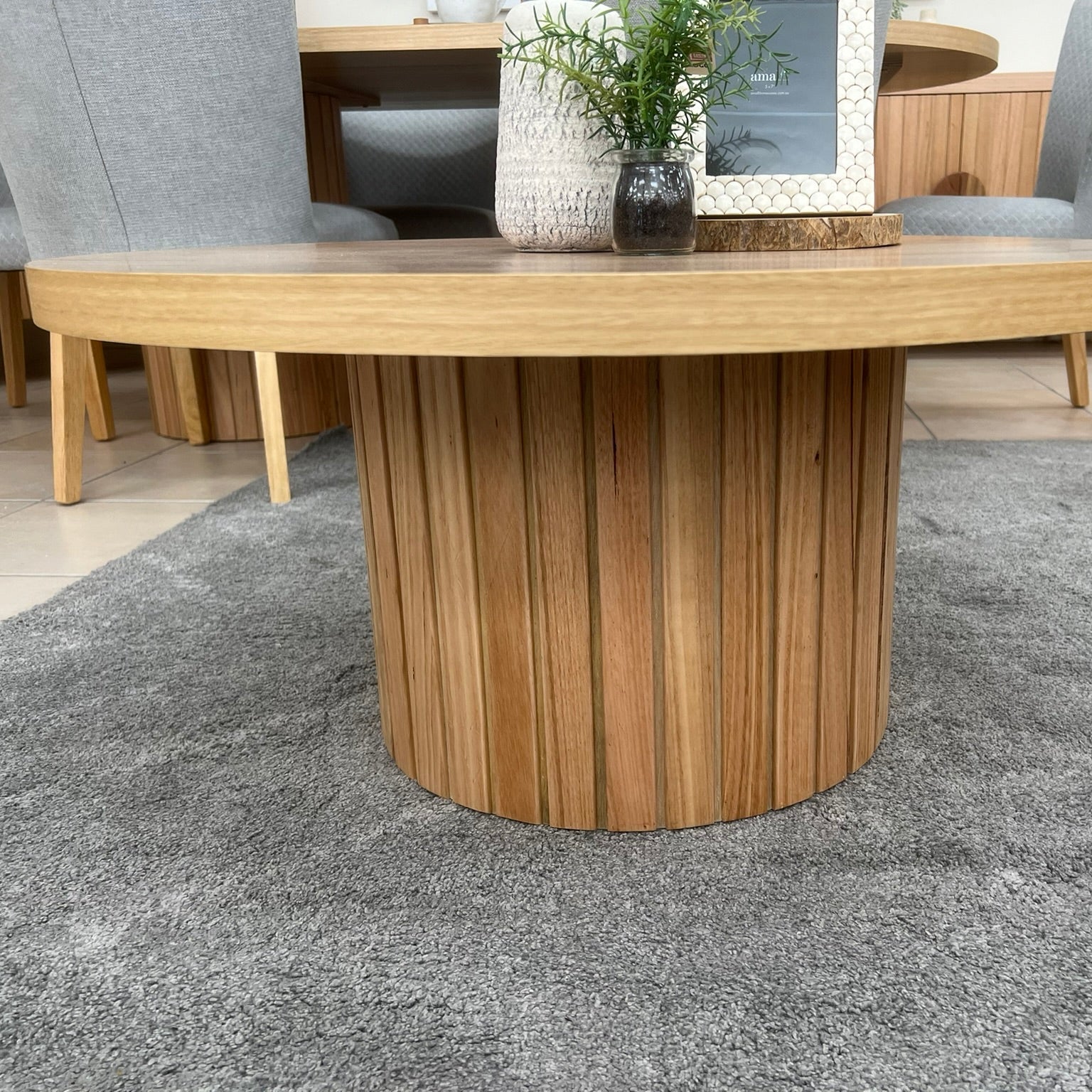 Morocco Round Coffee Table In Natural Australian Messmate