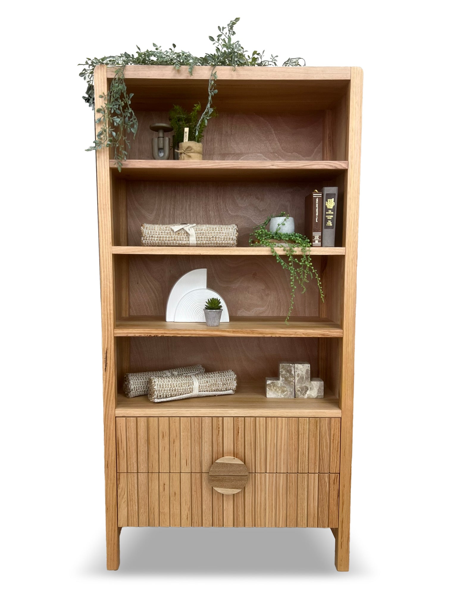 Morocco Bookcase In Natural Australian Messmate | Our Furniture Warehouse