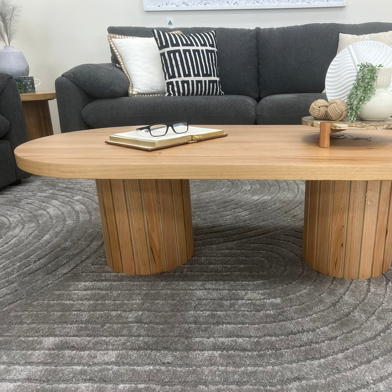 Morocco Oval Coffee Table In Natural Australian Messmate