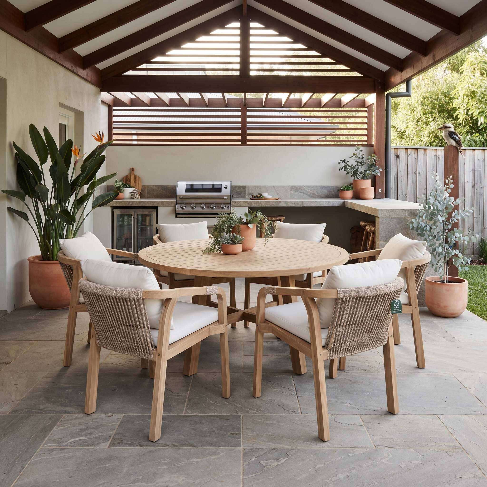 Replay 7 Piece Round Outdoor Dining Package