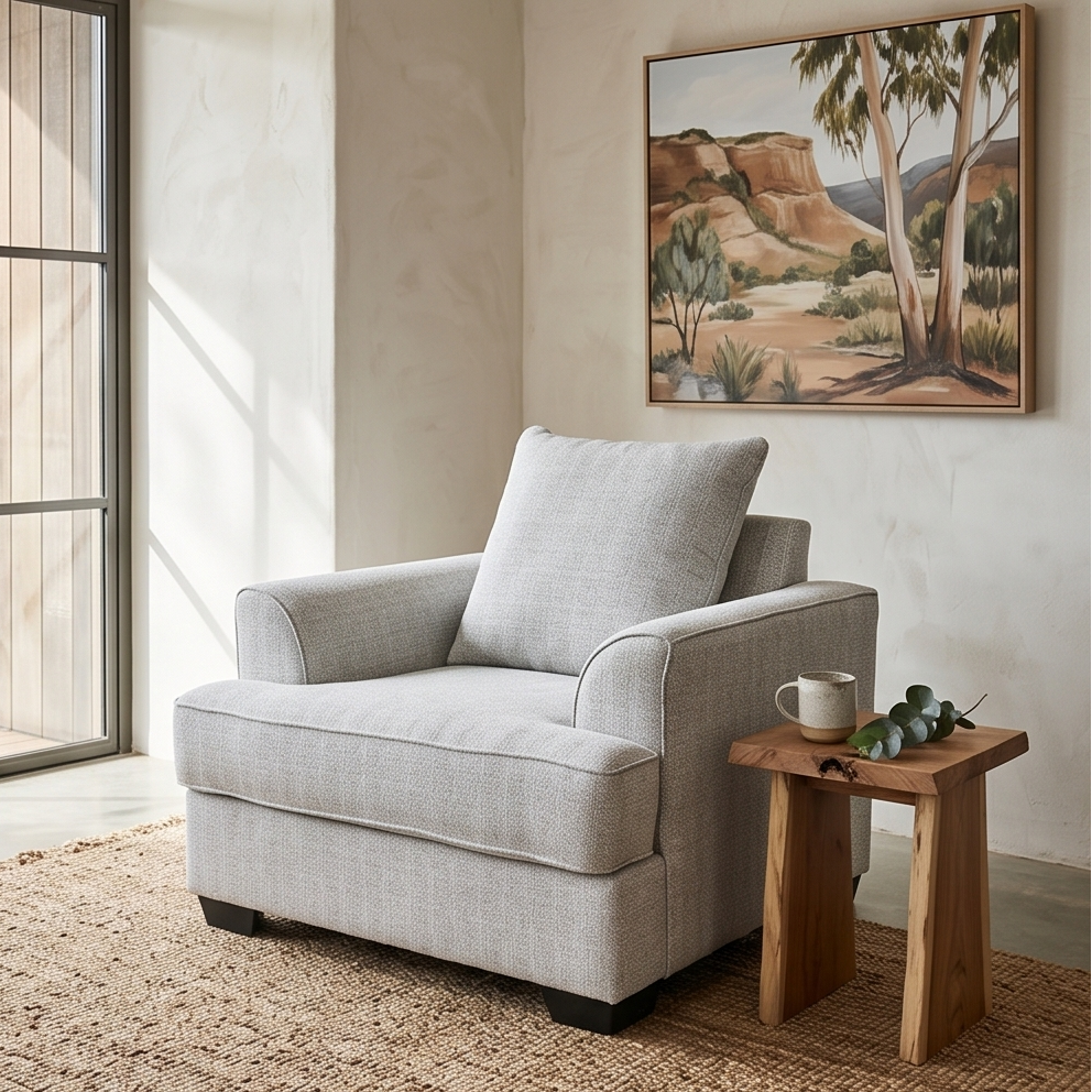 Pearce Accent Chair In Soft Grey