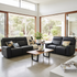 Rockville 3+2 Dual Motion Recliner Package in Black Leather