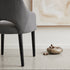 Clinton Dining Chair In Dark Grey With Black Leg