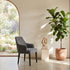 Clinton Dining Chair In Dark Grey With Black Leg