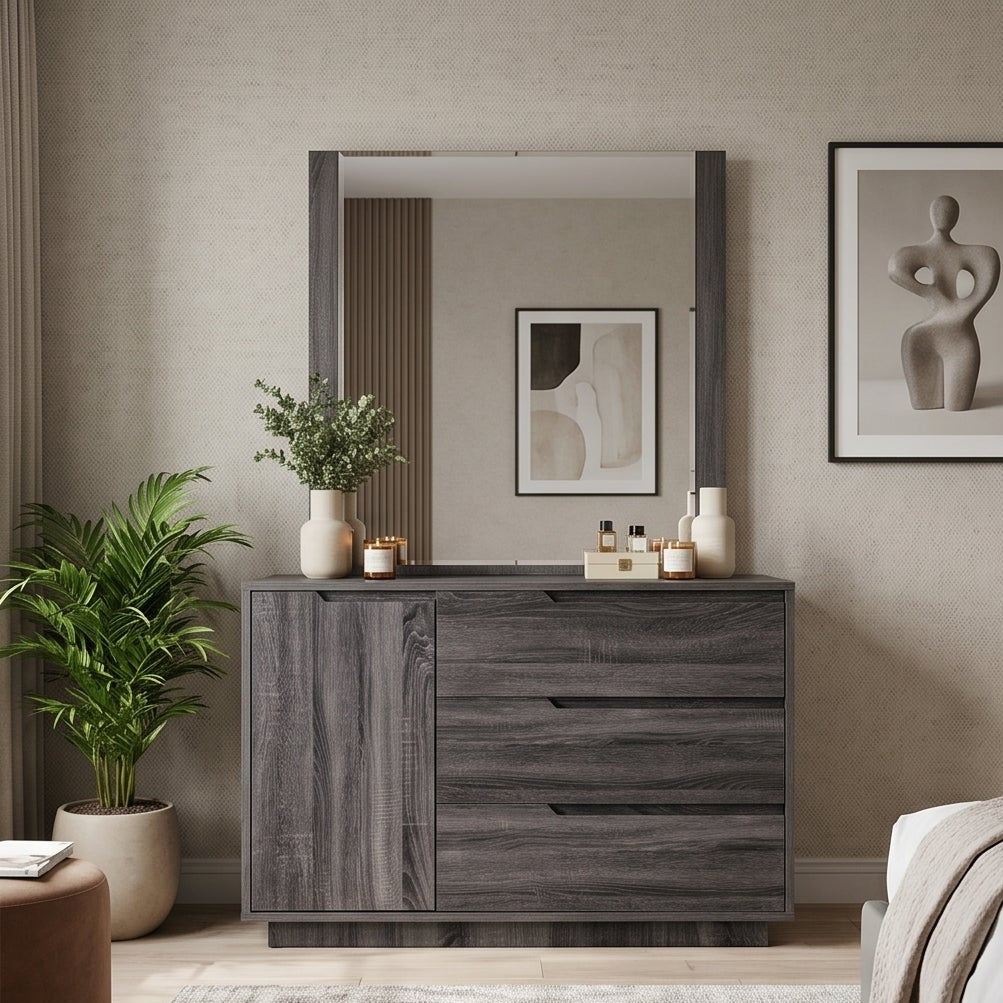 Vienna dressing table inc mirror in grey
