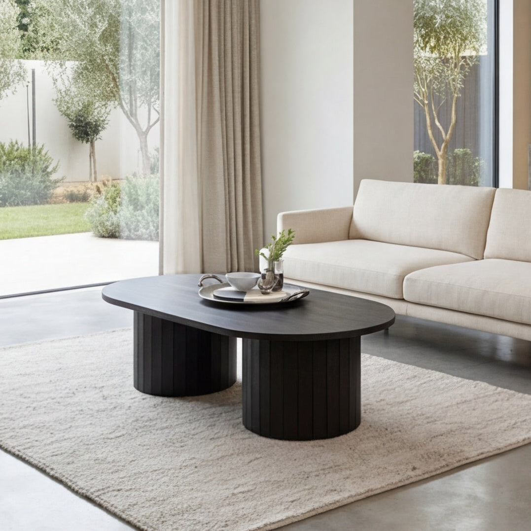 Athena Ripple Oval Coffee Table