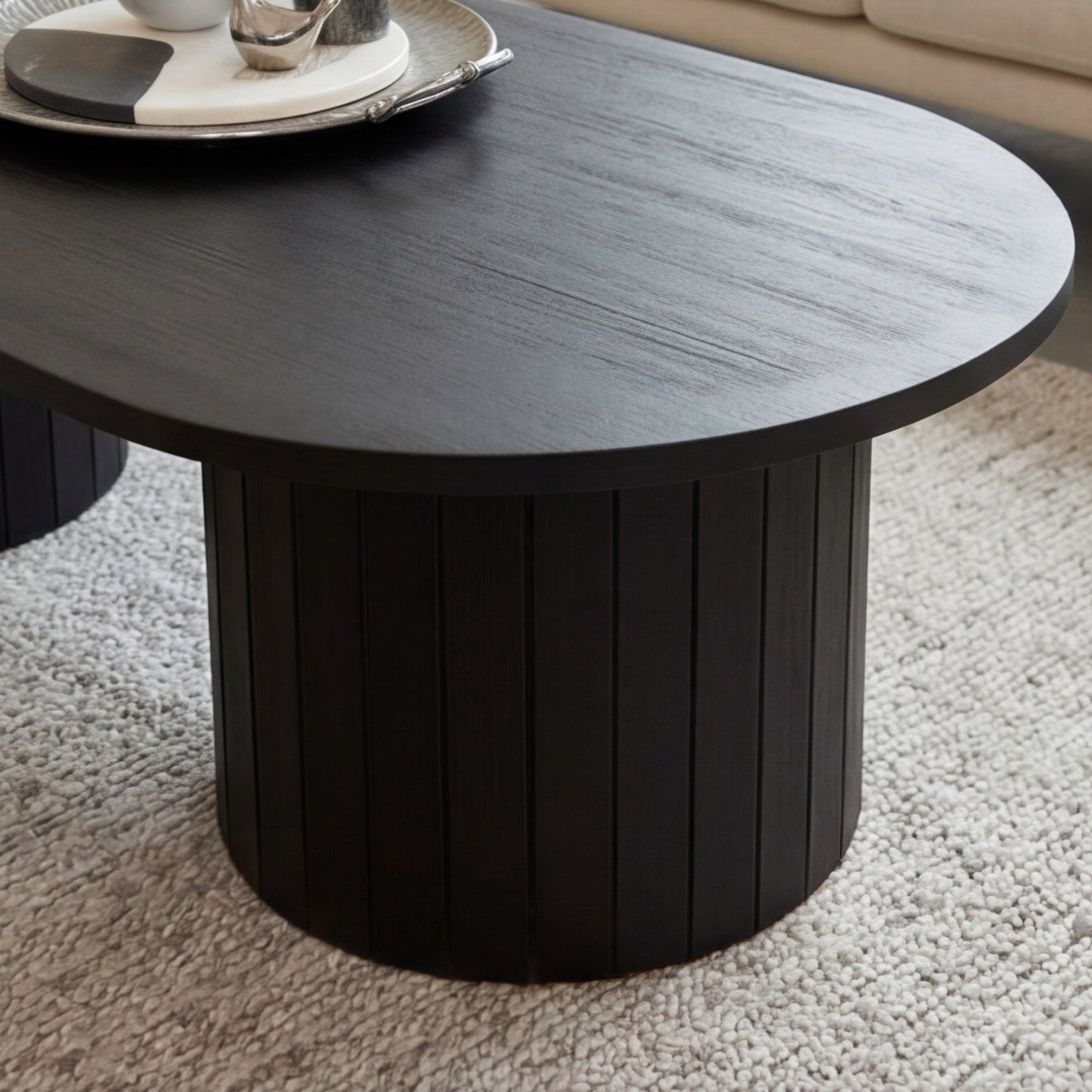 Athena Ripple Oval Coffee Table