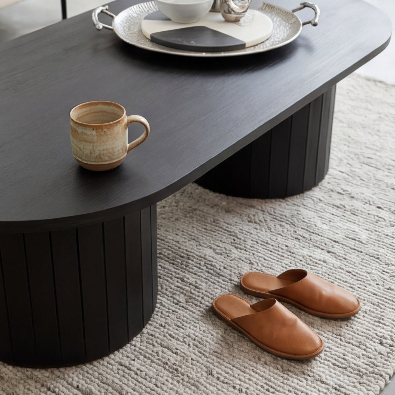 Athena Ripple Oval Coffee Table