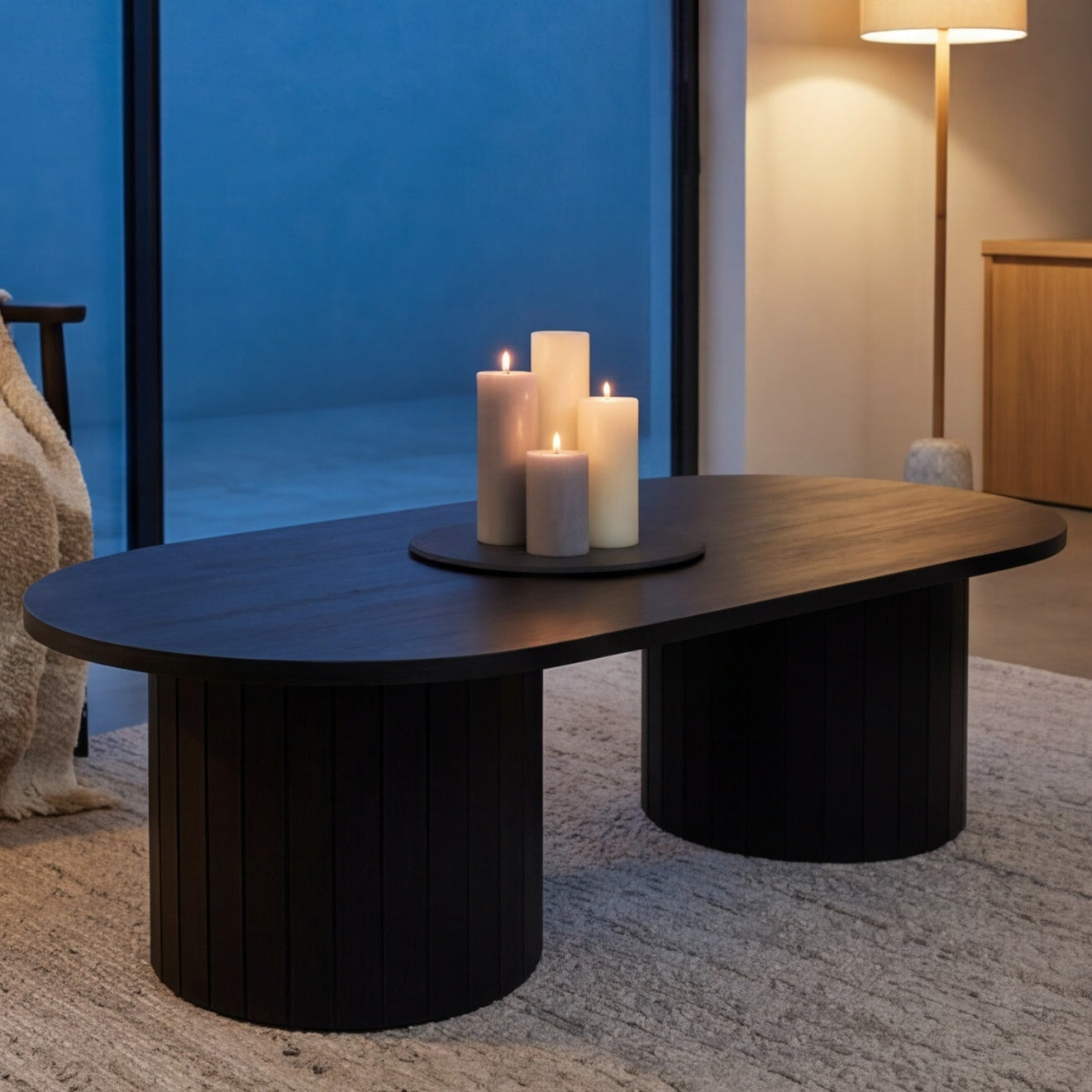 Athena Ripple Oval Coffee Table