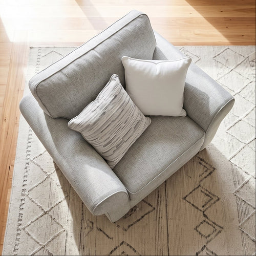 Remmy Oversized Arm Chair In Natural Grey
